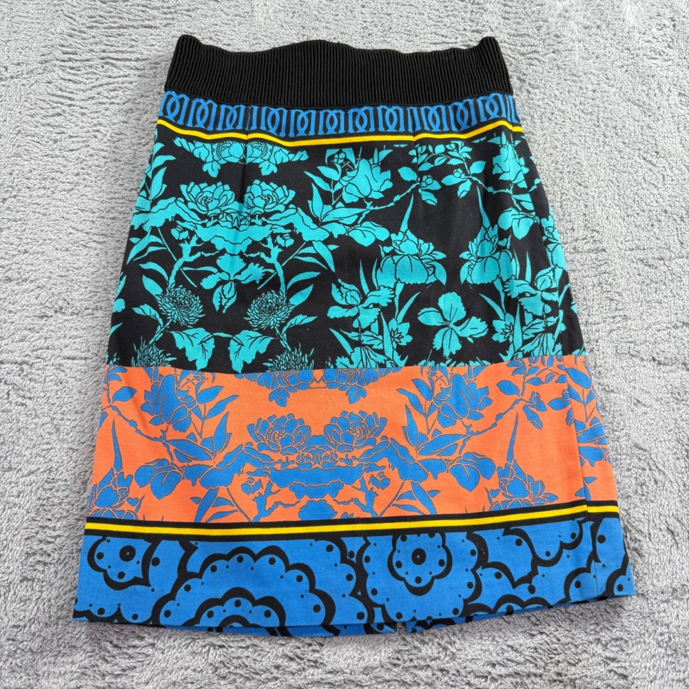 Plenty by Tracy Reese Skirt Womens 4 Multicolor Floral Cotton Pencil Excellent